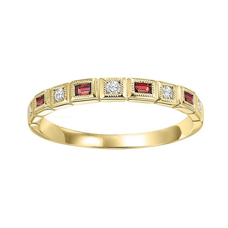 10ky mix bezel garnet band 1/10ct