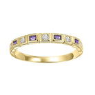 10ky mix bezel amethyst band 1/10ct