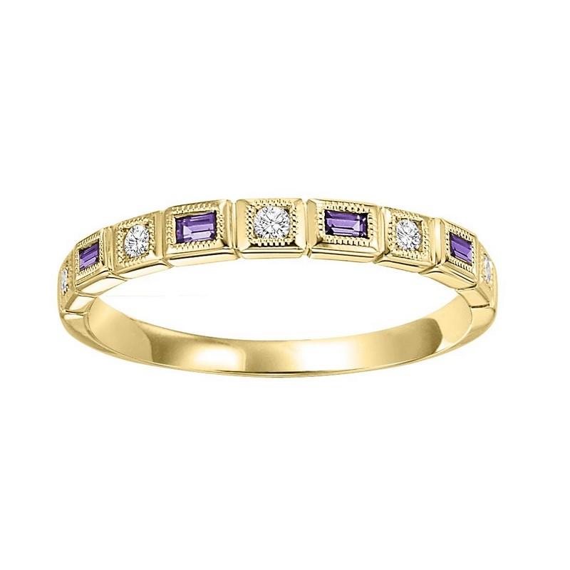 10ky mix bezel amethyst band 1/10ct