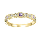 10ky mix bezel amethyst band 1/12ct