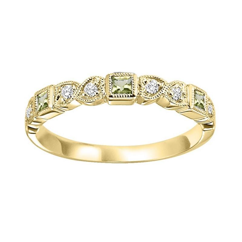 10ky mix bezel peridot band 1/12ct