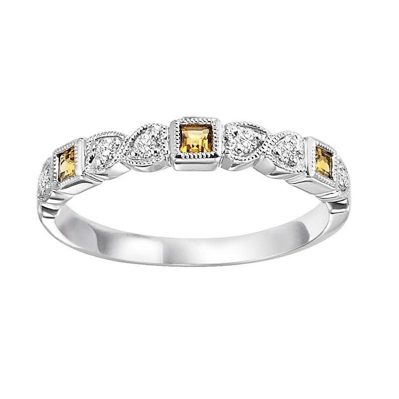 10kw mix bezel citrine band 1/10ct