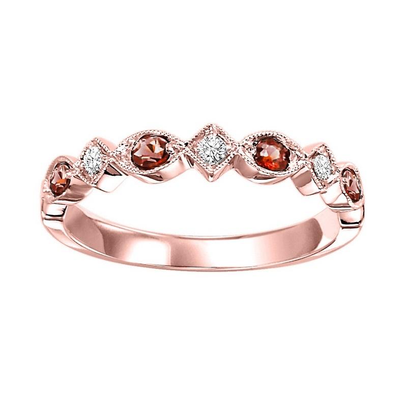 10kr mix prong garnet band 1/20ct