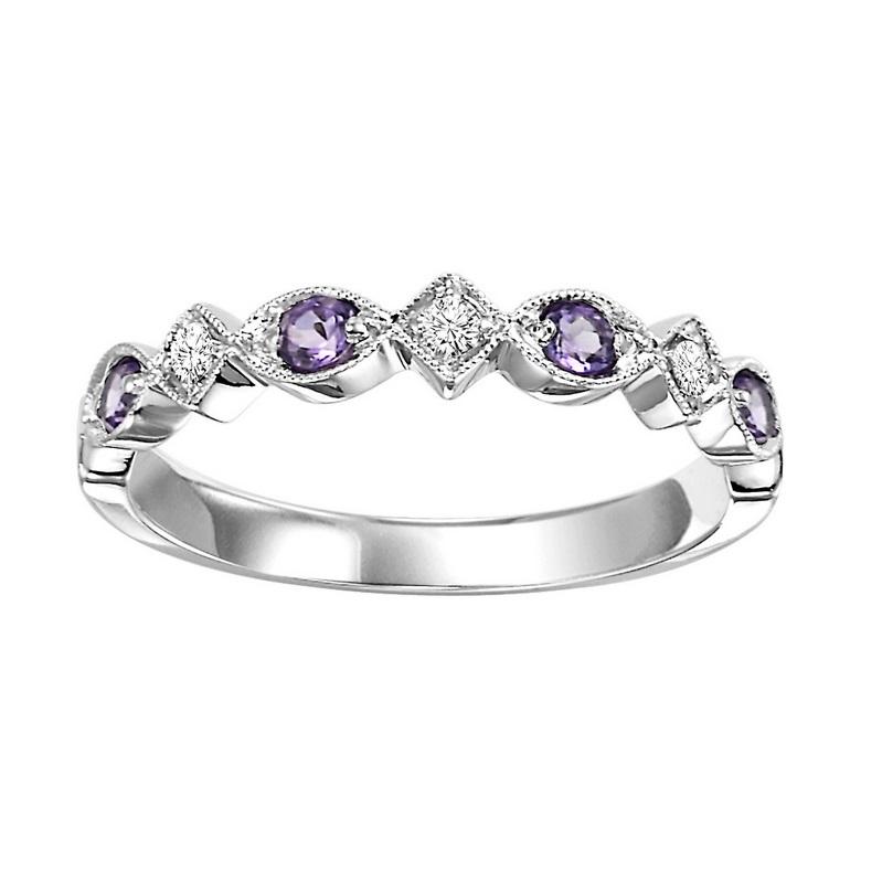 10kw mix prong amethyst band 1/20ct