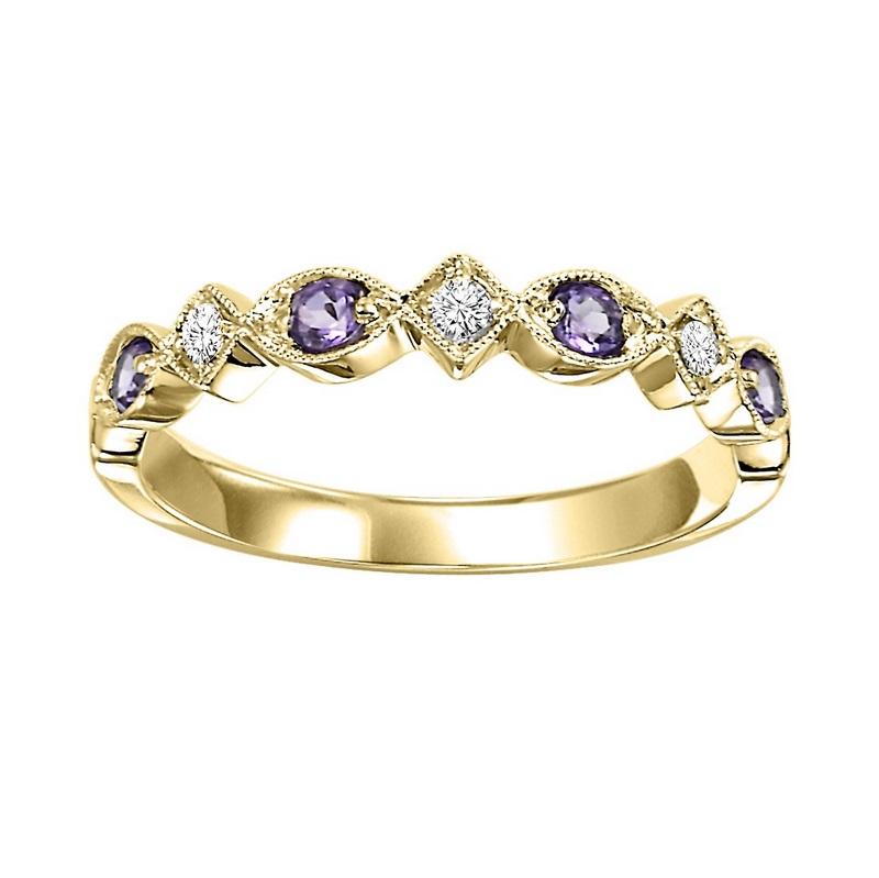 10ky mix prong amethyst band 1/20ct
