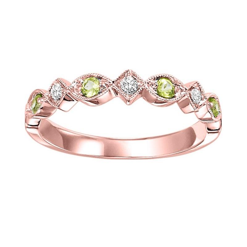 10kr mix prong peridot band 1/20ct