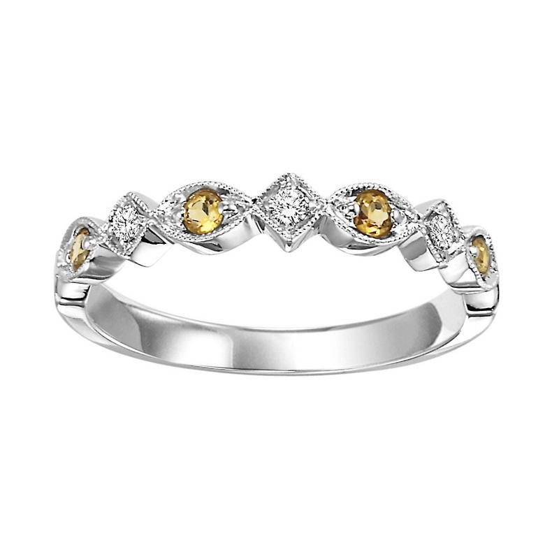 10kw mix prong citrine band 1/20ct