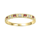 14ky mix bezel garnet band 1/12ct, pc8120p1-4w