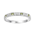 14kw mix bezel peridot band 1/12ct, rg73431-4wb