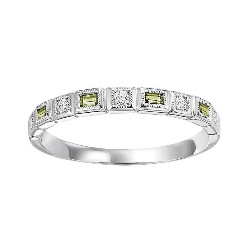 14kw mix bezel peridot band 1/12ct, rg73431-4wb