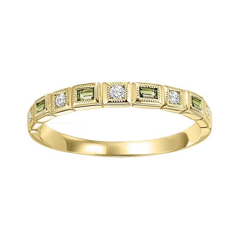 14ky mix bezel peridot band 1/12ct, rg73507-4wb