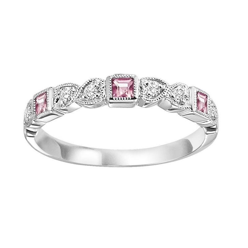 14kw mix bezel pink tourmaline band 1/12ct, se6140g4-4w