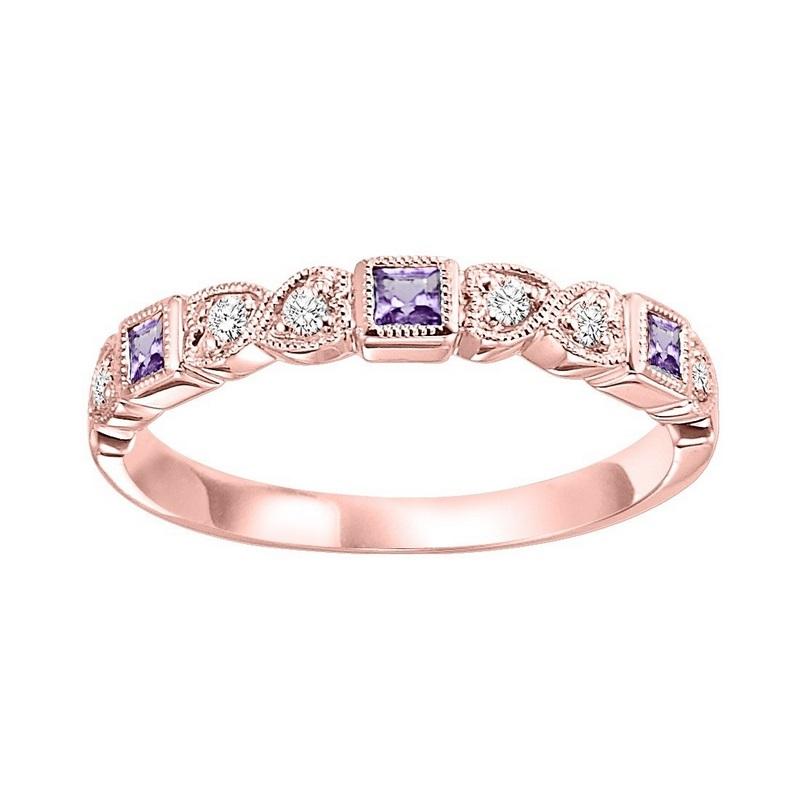 14kr mix bezel amethyst band 1/10ct, se7037g4-4w