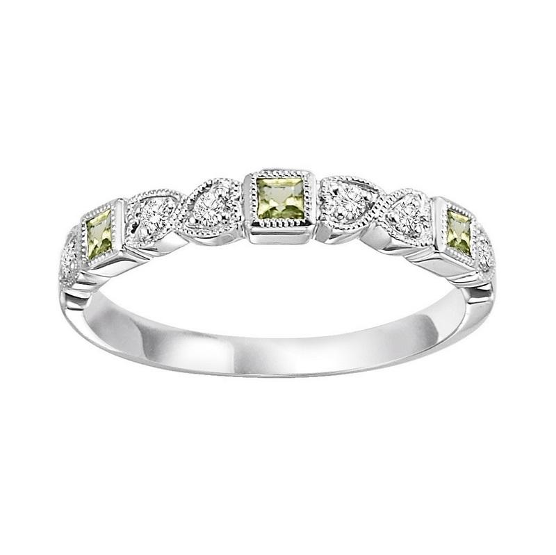 14kw mix bezel peridot band 1/10ct, se7100g4-4w