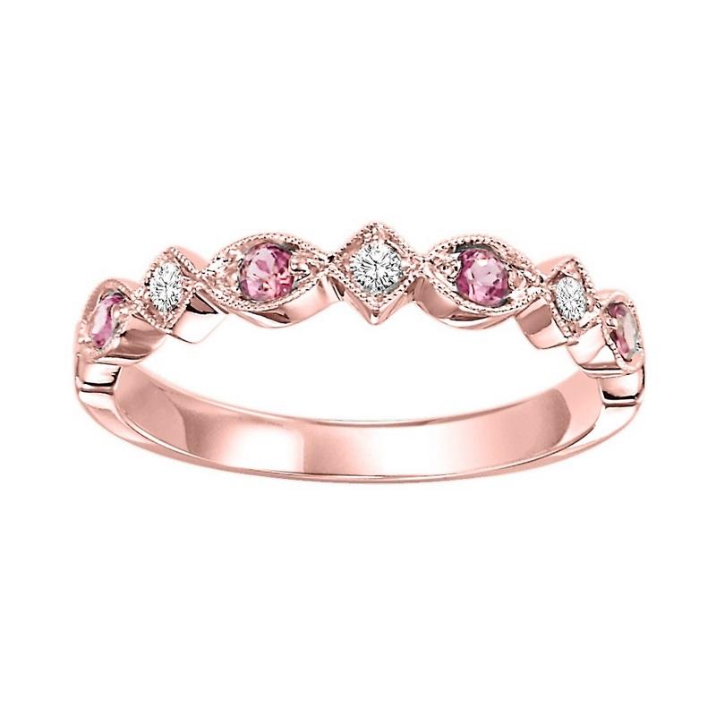 14kr mix prong pink tourmaline band 1/20ct, rg71492-4wc