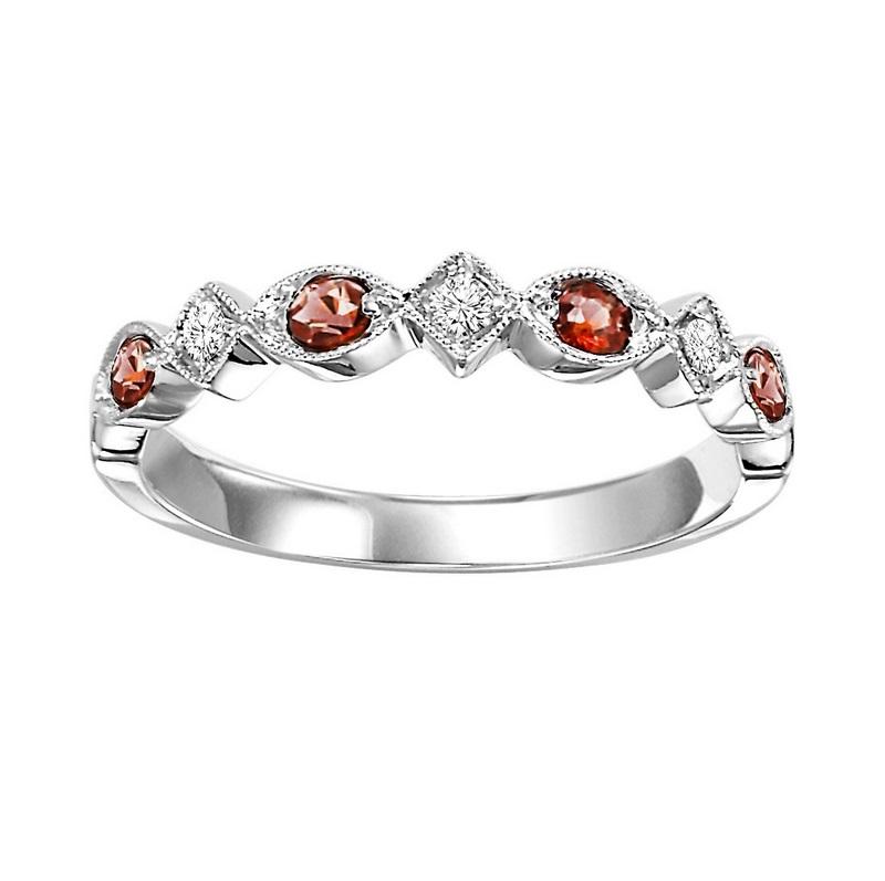 14kw mix prong garnet band 1/20ct, rg71635-4wb