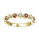 14ky mix prong garnet band 1/20ct, rg71634-4wb