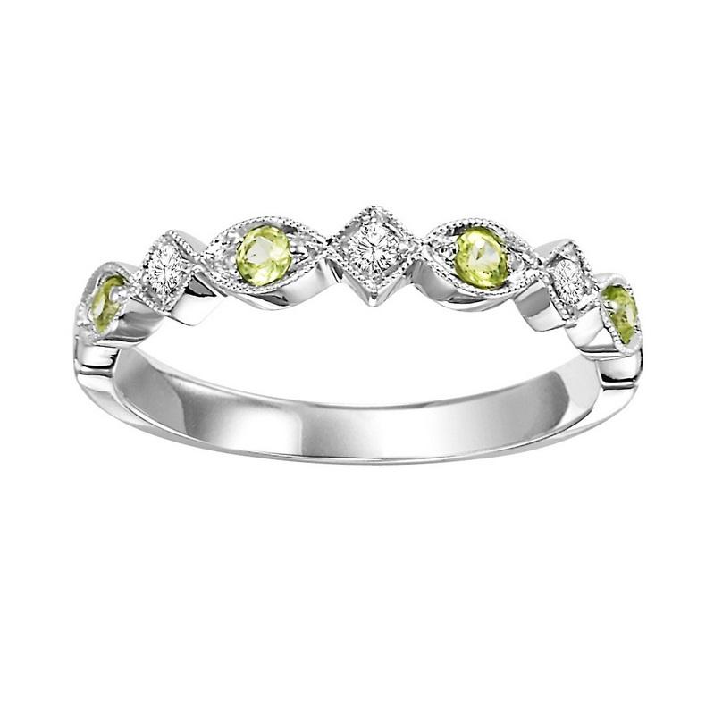 14kw mix prong peridot band 1/20ct, rg71637-4wb