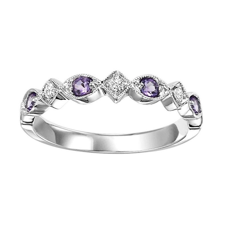 10kw mix prong alexandrite band 1/20ct