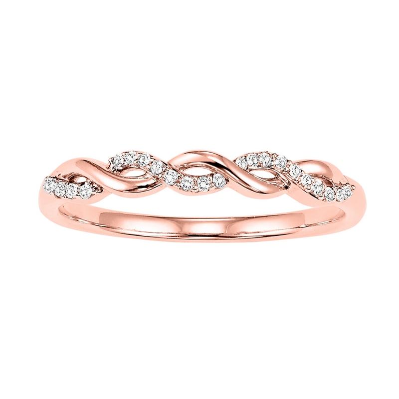 10kr mix prong diamond band 1/20ct