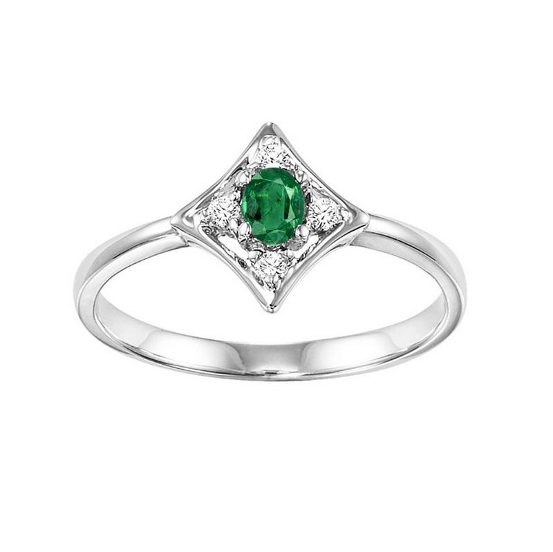 14kw color ens prong emerald ring 1/20ct, rg10636-4wb