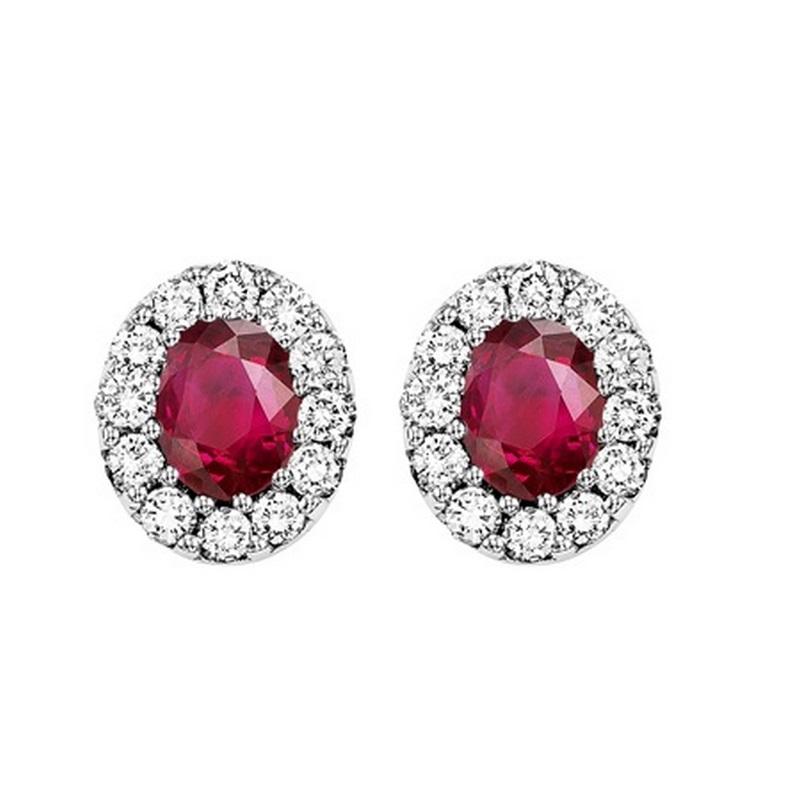 14kw color ens halo prong ruby earrings 1/5ct, rg70702-4wc