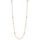 diamond station necklace in 14k rose gold (1/4 ctw)