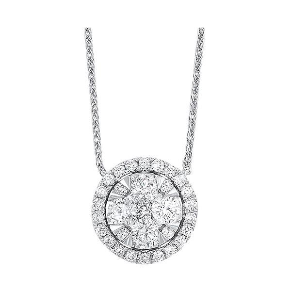 14kt white gold & diamond classic book starbright neckwear necklace  - 1/4 ctw