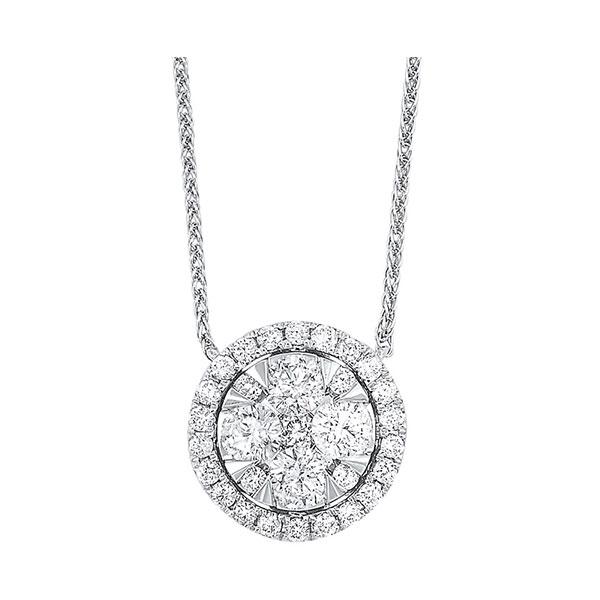 14kt white gold & diamond classic book starbright neckwear necklace  - 1/2 ctw