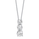 ss 3 stone prong diamond necklace  1/4ct, fr1267-1y