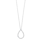 diamond eternity floating teardrop pendant necklace in 14k white gold (1/4ctw)