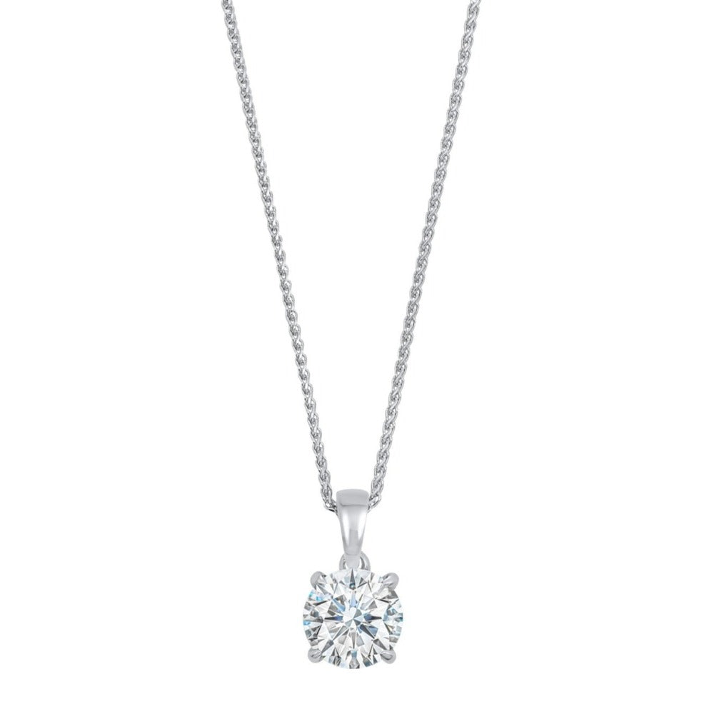 Classic White Gold Diamond Solitaire Pendant