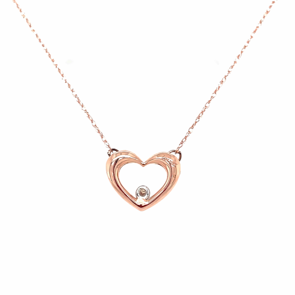 Rose Gold and Diamond Heart-Shaped Pendant