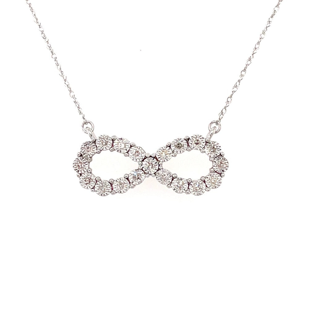 White Gold and Diamond Infinity Pendant