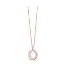 10kt pink gold & diamond stunning neckwear pendant  - 1/10 ctw