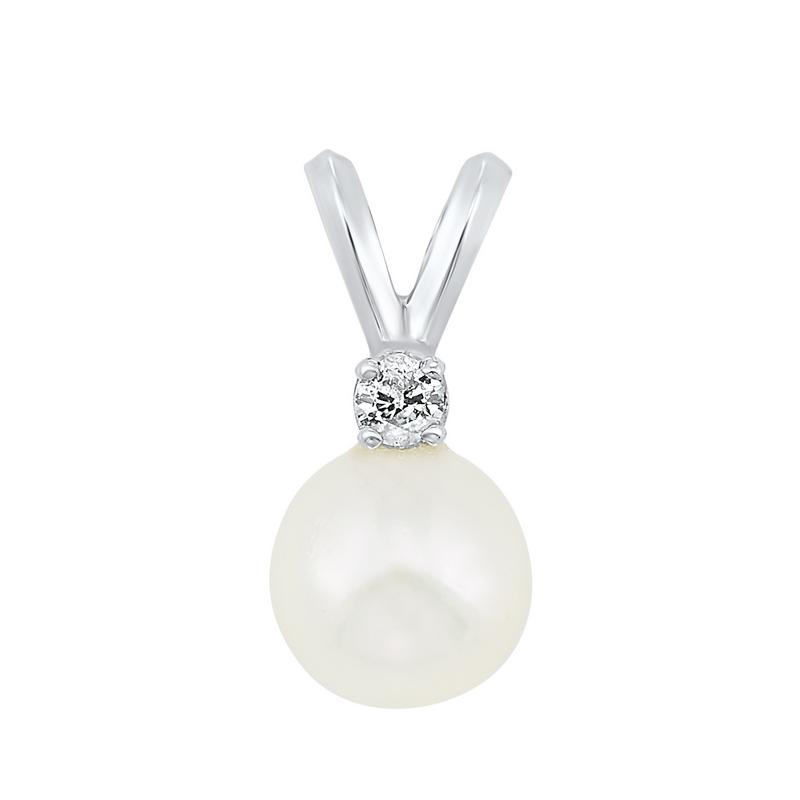 14kw cultured pearl necklace 1/30ct, fe4022-1wdwt
