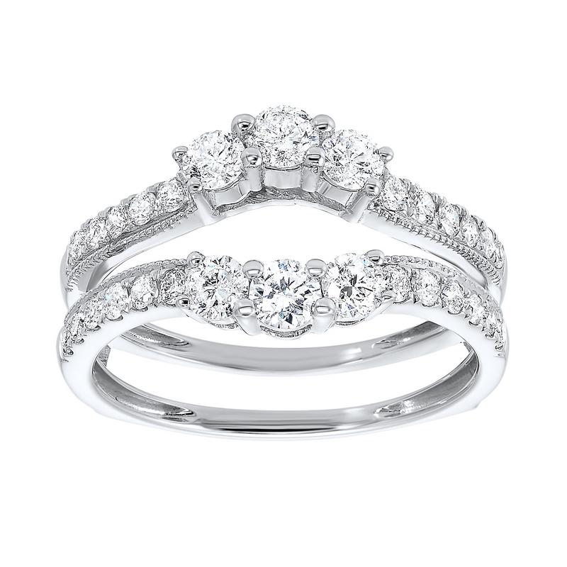 14kw inserts prong diamond ring 1ct, two1025/100-4wc