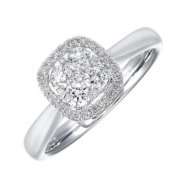 14kt white gold & diamond classic book starbright fashion ring   - 1/4 ctw