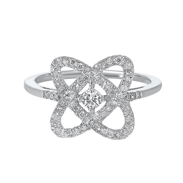 diamond infinity love heart knot promise ring in 14k white gold (1/4ctw)