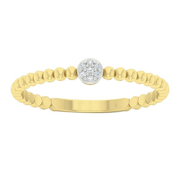 diamond petite cluster beaded stackable ring (0.02ctw)