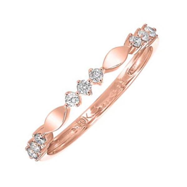 10kt pink gold & diamond sparkle fashion ring   - 1/6 ctw
