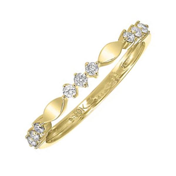 10kt yellow gold & diamond sparkle fashion ring   - 1/6 ctw