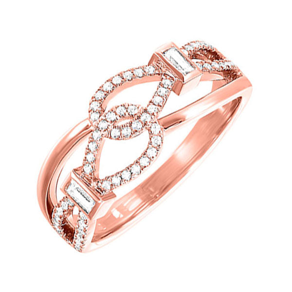 14kt pink gold & diamond sparkle fashion ring  - 1/4 ctw