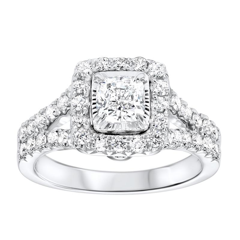 14kw tru ref cushion halo prong ring 1 1/2ct, rol1065-4wc