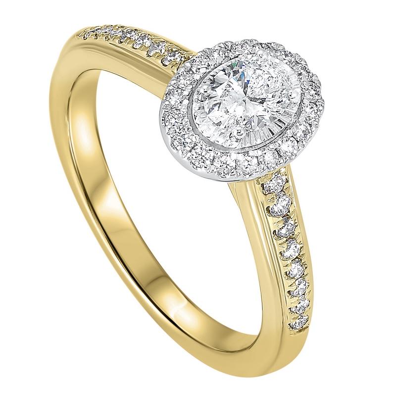 14K TT White/Yellow 1/2ctw Oval Ring with 1/3 center, Fernbaugh's Jewelers, RG63188-4WYB