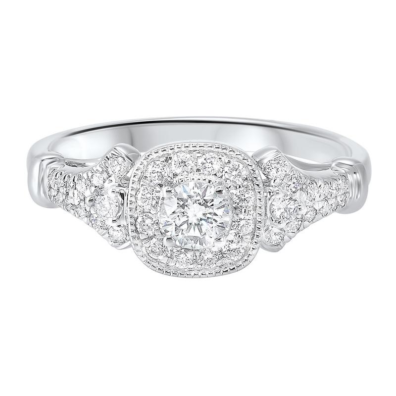 14kw c&c micro prong diamond ring 3/5ct, rg10279-4wd