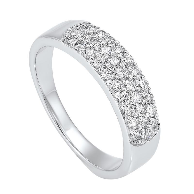 14kw multi row prong diamond band 1/2ct, ego64-4w