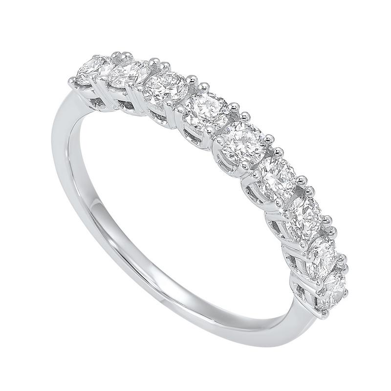 14kw 9 stone prong diamond band 3/4ct, fe4062-4wcr