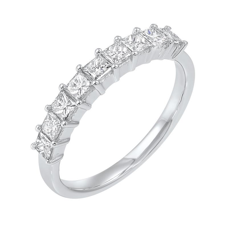 14kw 9 stone shared prong diamond band 3/4ct, rg10249-1wds