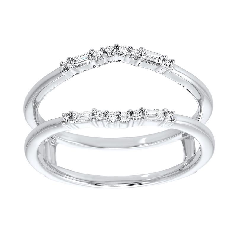 14kw inserts prong diamond ring 1/6ct, two1020-ssd